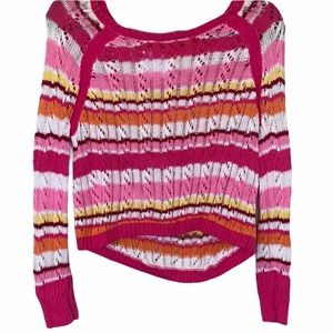 Justice Striped Multicolor Girls Sweater Size 10